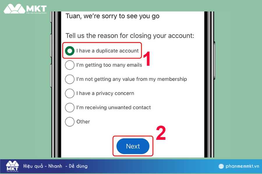 Xóa tài khoản LinkedIn