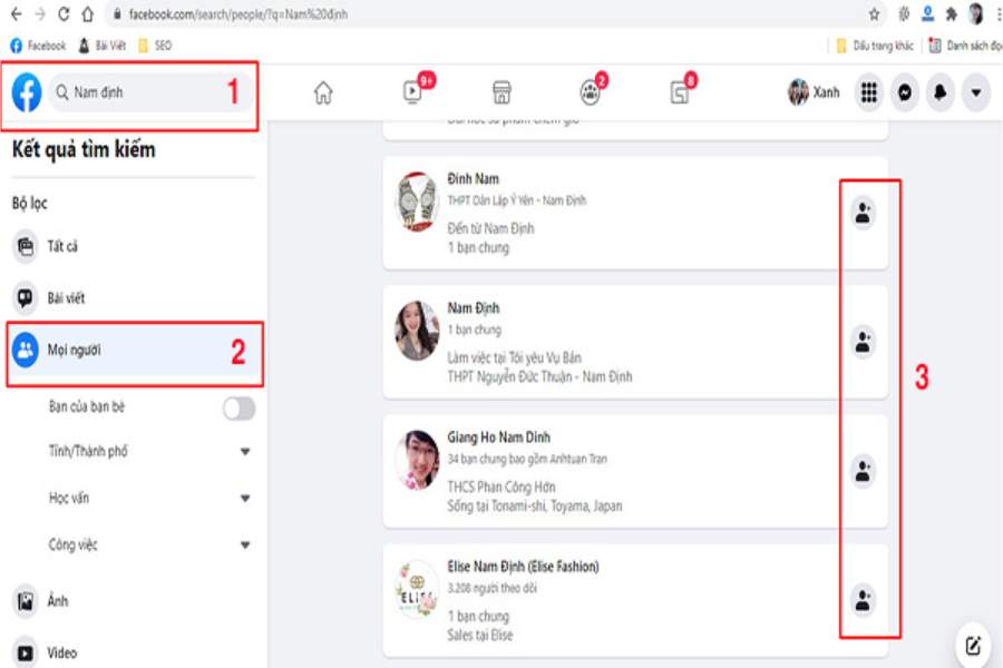 Cách tìm kiếm kết bạn trên Facebook